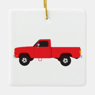 Pickup Truck Transportation Trucks Ceramic Ornament