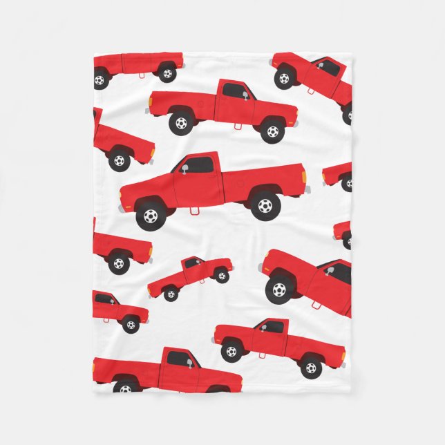 Pickup Truck Transportation Trucks Fleece Blanket (Front)