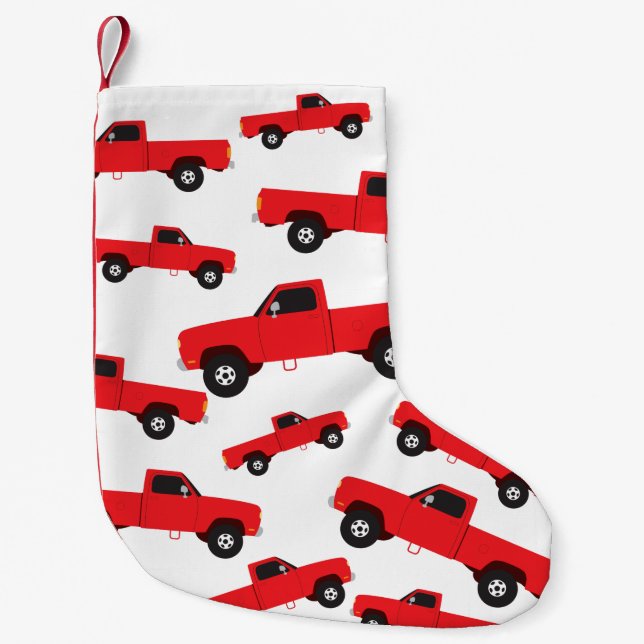 Pickup Truck Transportation Trucks Small Christmas Stocking (Front)