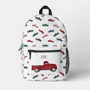 Pickup Trucks Cute Vehicles Car Transportation Boy Printed Backpack