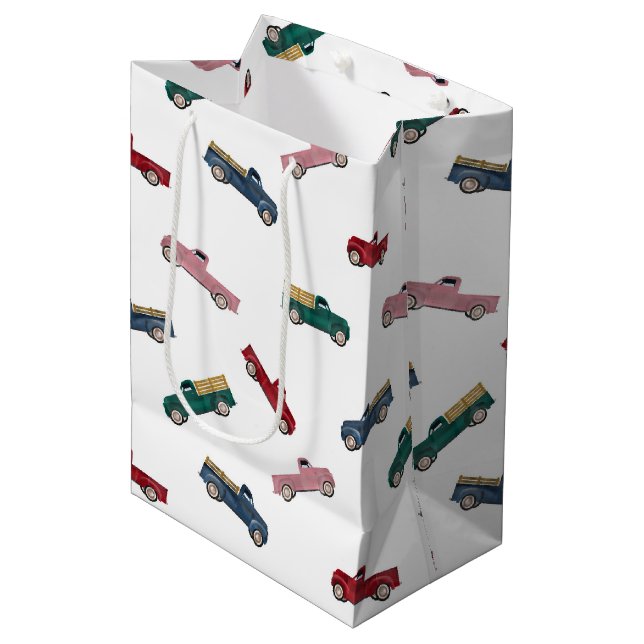 Pickup Trucks Cute Vehicles Car Transportation  Medium Gift Bag (Front Angled)