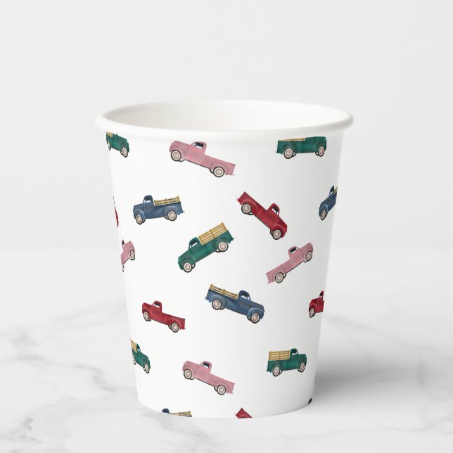 Pickup Trucks Cute Vehicles Car Transportation  Paper Cups (Front)