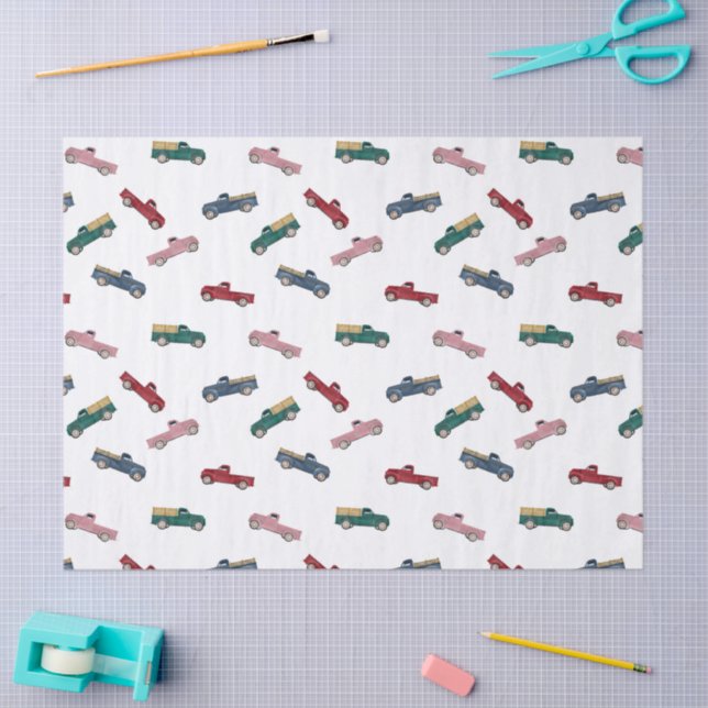 Pickup Trucks Cute Vehicles Car Transportation  Tissue Paper (Craft)