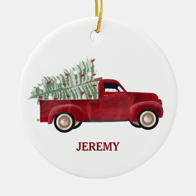 Pickup Trucks Cute Vehicles Christmas Tree Kids Ceramic Tree Decoration (Front)