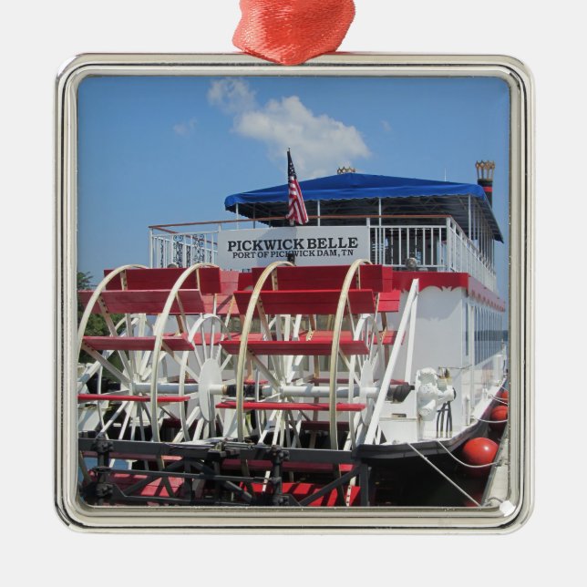 Pickwick Belle Paddle Wheel Boat Metal Tree Decoration (Front)