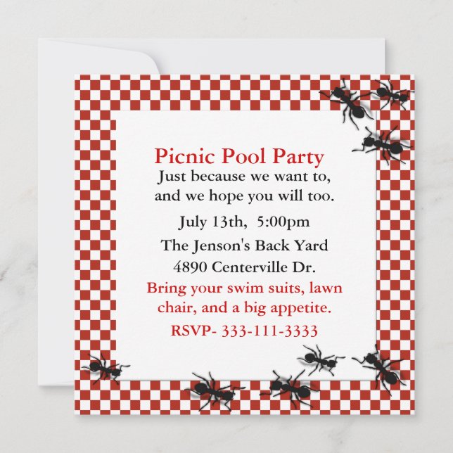 Picnic Ants Party Invitation (Front)