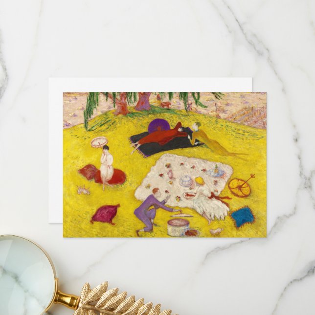 Picnic at Bedford Hills by Florine Stettheim Thank You Card (Front/Back In Situ)