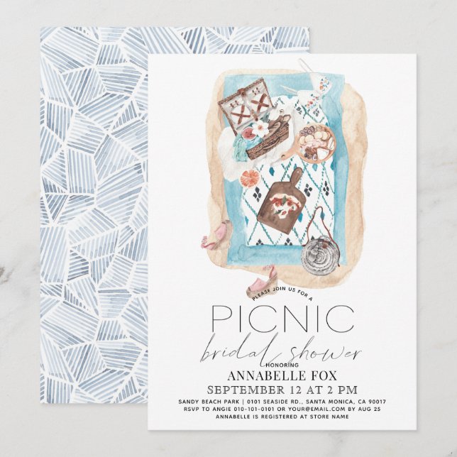 Picnic at the Beach Bridal Shower Invitation (Front/Back)