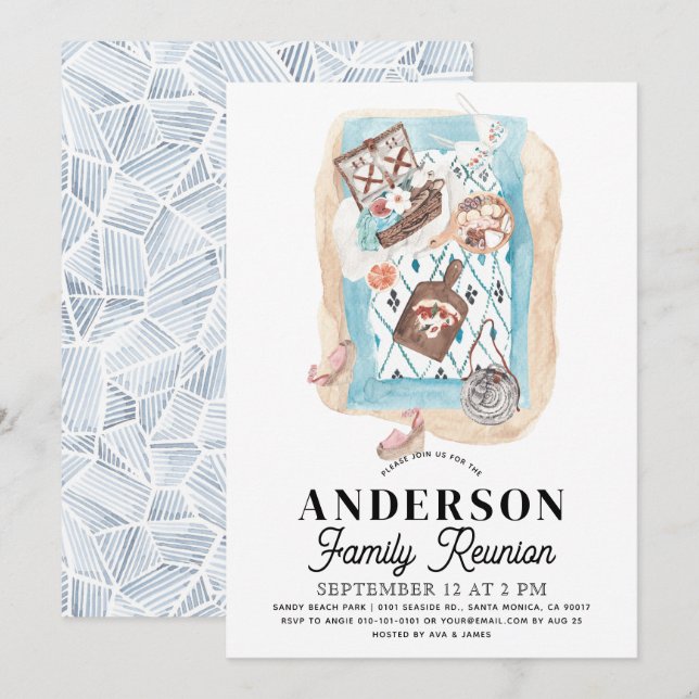 Picnic at the Beach Family Reunion Invitation (Front/Back)