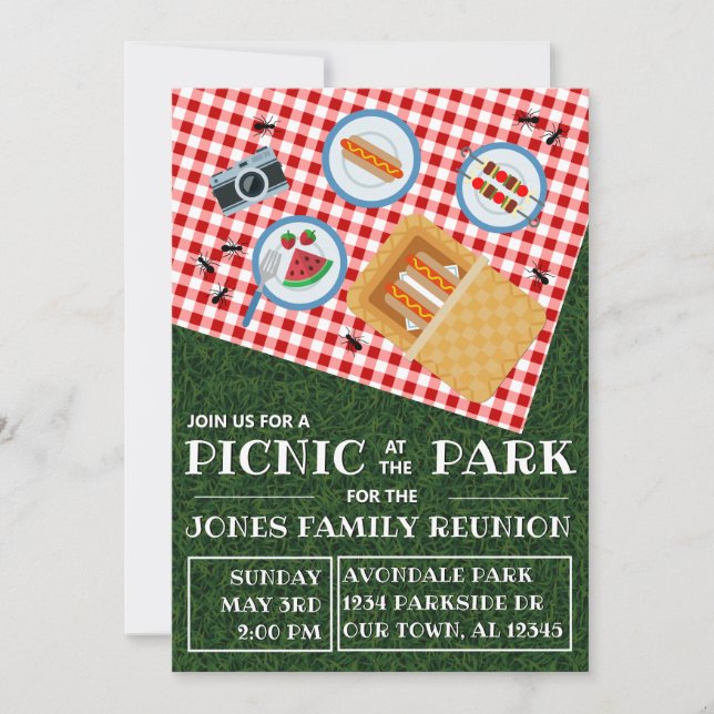 PICNIC at the PARK: Family Reunion Invitation (Front)