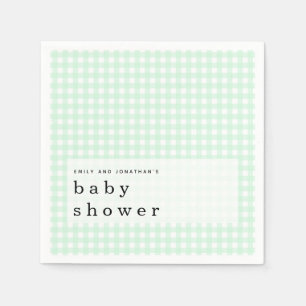 Picnic Baby Shower Names Green Gingham Napkin