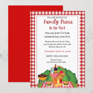 Picnic Barbecue Cookout Grilling Invitation