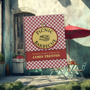 Picnic Barbecue Gingham Red Recipe Book