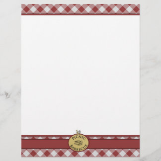 Picnic Barbecue Red Chequered Letterhead