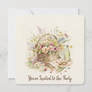 Picnic Basket 80th Birthday Party Invitation