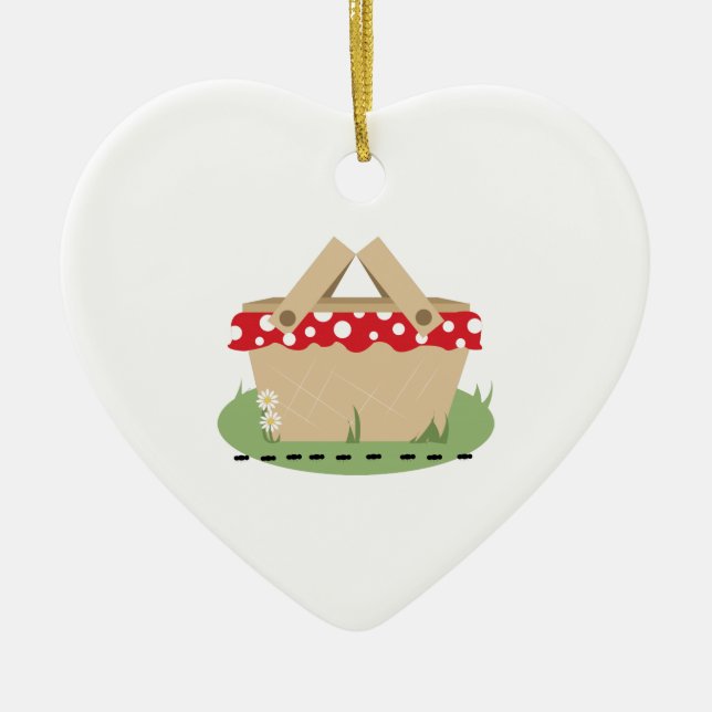 Picnic Basket Ceramic Tree Decoration (Front)