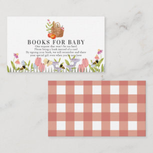 Picnic Basket Floral Baby Shower Book Request Encl Enclosure Card