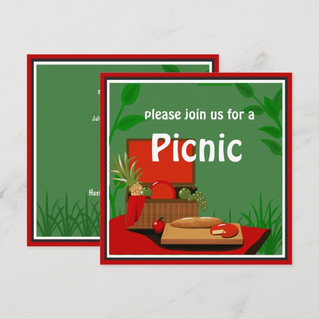 Picnic Basket  Invitation (Front/Back)