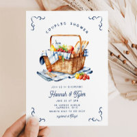 Picnic Basket Navy Blue Couples Bridal Shower