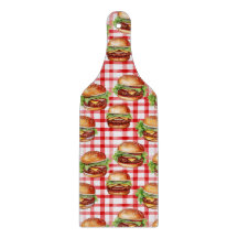 Picnic Burger Delight Retro Gingham & Cheeseburger