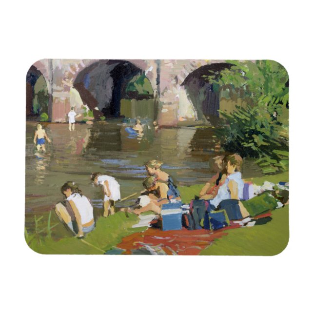 Picnic by the River Withypool Magnet (Horizontal)