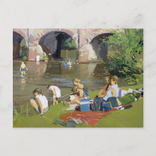 Picnic by the River Withypool Postcard