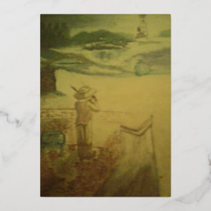 Picnic by the Seashore 25th Anniversary Foil Holiday Card