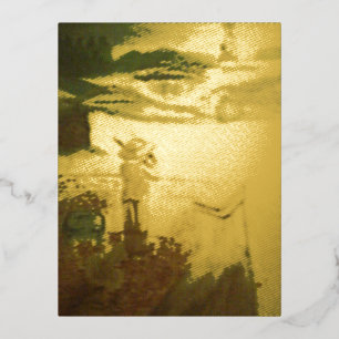 Picnic by the Seashore 25th Anniversary Foil Holiday Postcard