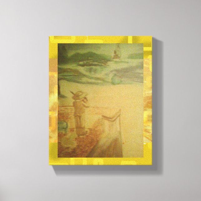 Picnic by the Seashore Concert Geometric Canvas Print (Front)