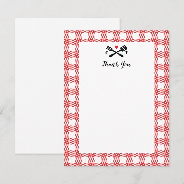 Picnic Cloth BBQ Thank You Note (Front/Back)