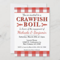 Picnic Crawfish Boil Seafood Party Engagement Red