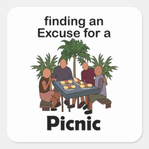 Picnic Finding An Excuse For A Picnic Party Square Sticker