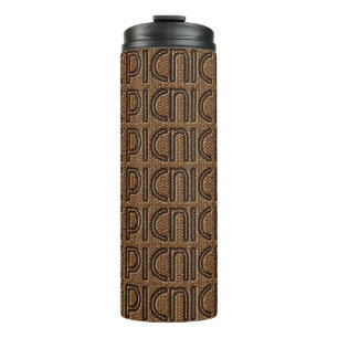Picnic Funny Wicker Typography Brown Tumbler
