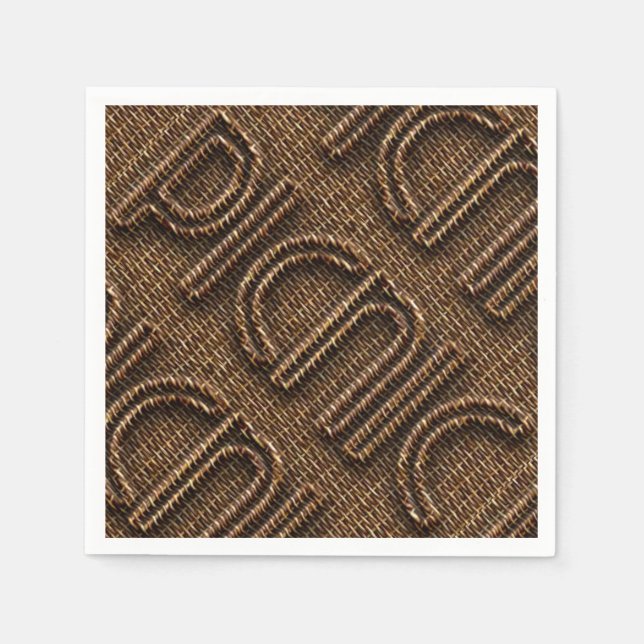 Picnic Funny Wicker Typography Paper Party Napkins (Front)