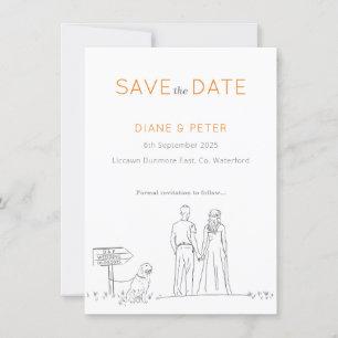 Picnic Garden Minimalist Black and White Wedding  Save The Date