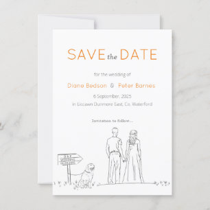 Picnic Garden Minimalist Black and White Wedding  Save The Date