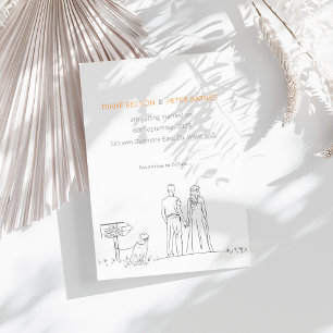 Picnic Garden Minimalist Black and White Wedding  Save The Date