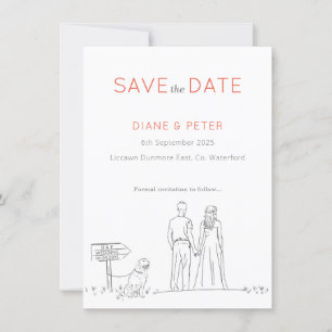 Picnic Garden Minimalist Black and White Wedding  Save The Date