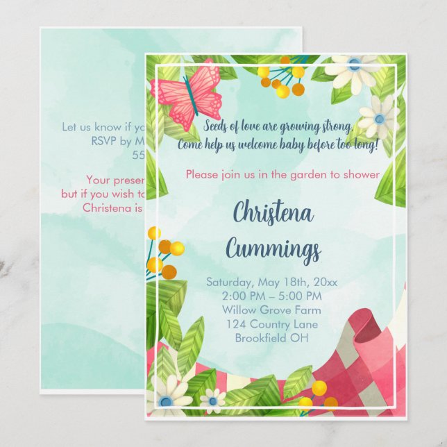 Picnic Garden Seeds of Love – Baby Shower Invitation (Front/Back)