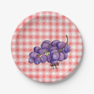 Picnic Grapes Paper Plate