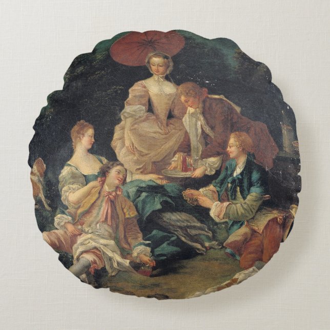 Picnic in a Park Round Cushion (Front)