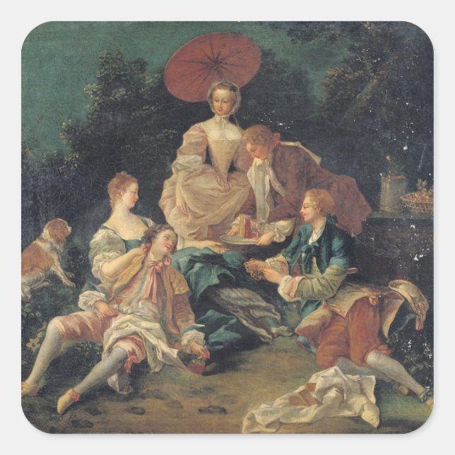 Picnic in a Park Square Sticker (Front)