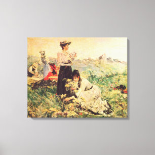 Picnic in Normandy by Juan Luna. Canvas Print