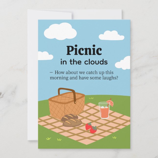 Picnic in the Clouds-Whimsical Outdoor Invitation (Front)