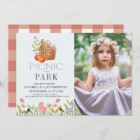 Picnic in the Park Basket Floral Birthday Photo