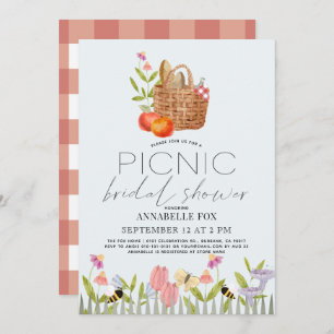 Picnic in the Park Basket Floral Bridal Shower Invitation