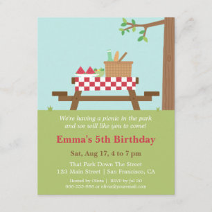 Picnic in the Park Birthday Party Invitations
