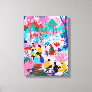 Picnic in the Park: Favista Art with Living Colors Canvas Print