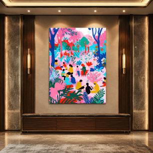 Picnic in the Park: Favista Art with Living Colors Canvas Print