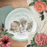 Picnic in the Park Floral Adult Birthday Party Paper Plate<br><div class="desc">Pretty as a picture picnic basket and floral-adorned bicycle "Picnic in the Park" Birthday Party design.  Composite design by Holiday Hearts Designs.</div>